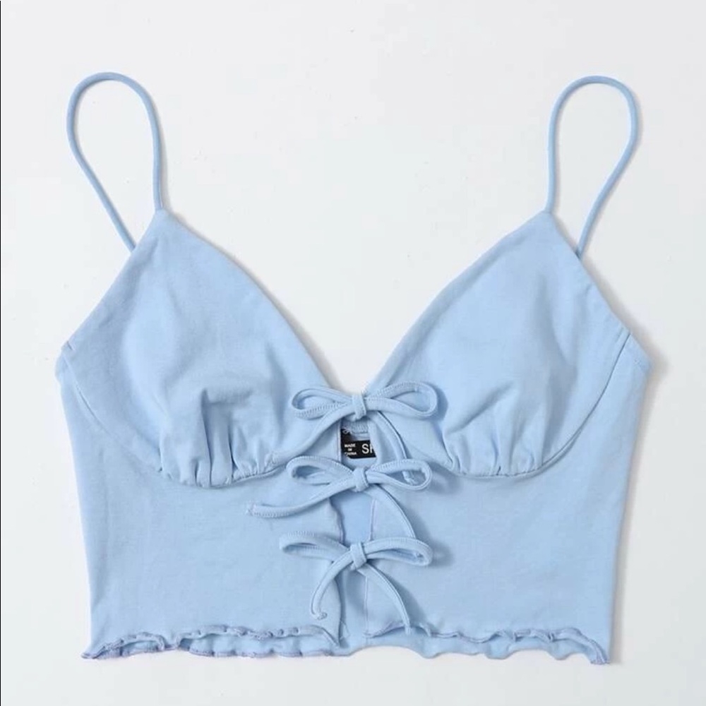 Shein tie front crop top